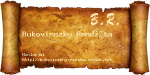 Bukovinszky Renáta névjegykártya