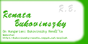renata bukovinszky business card